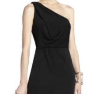 BCBG Black One Shoulder Snejana Gown